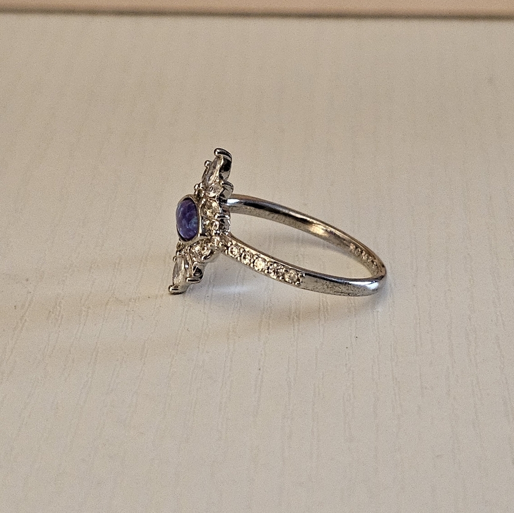 Amethyst Fire Opal Ring Size 9 - Picture 2 of 3